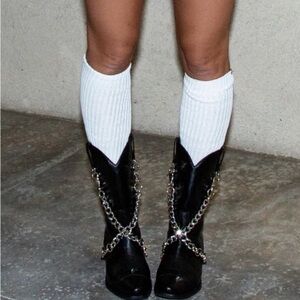 TUK Western Chain Vegan Leather Boot